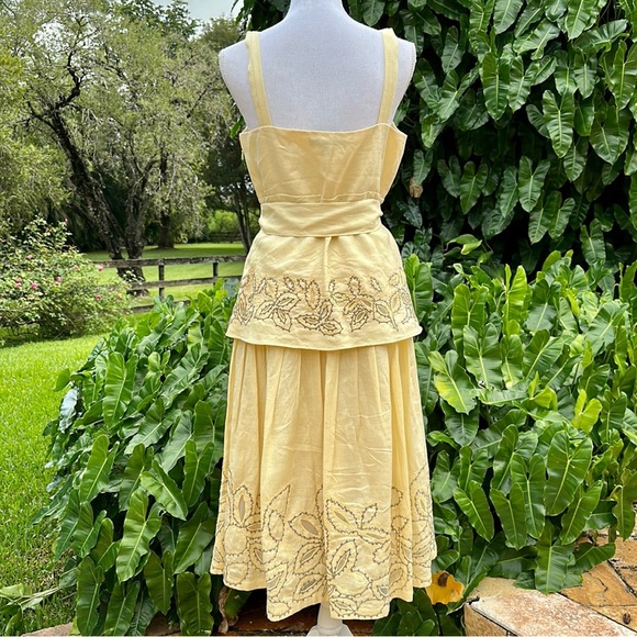 Lafayette 148 Linen Stitched Skirt and Top Set - Picture 5 of 9